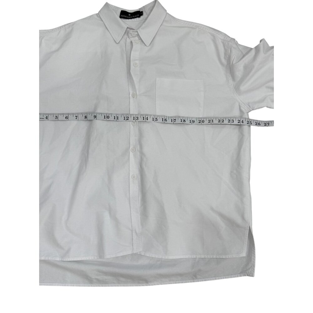 Tuckernuck Pomander Place Womens Button-Up Top 3/4 Sleeve White Shirt Size L - Picture 5 of 9